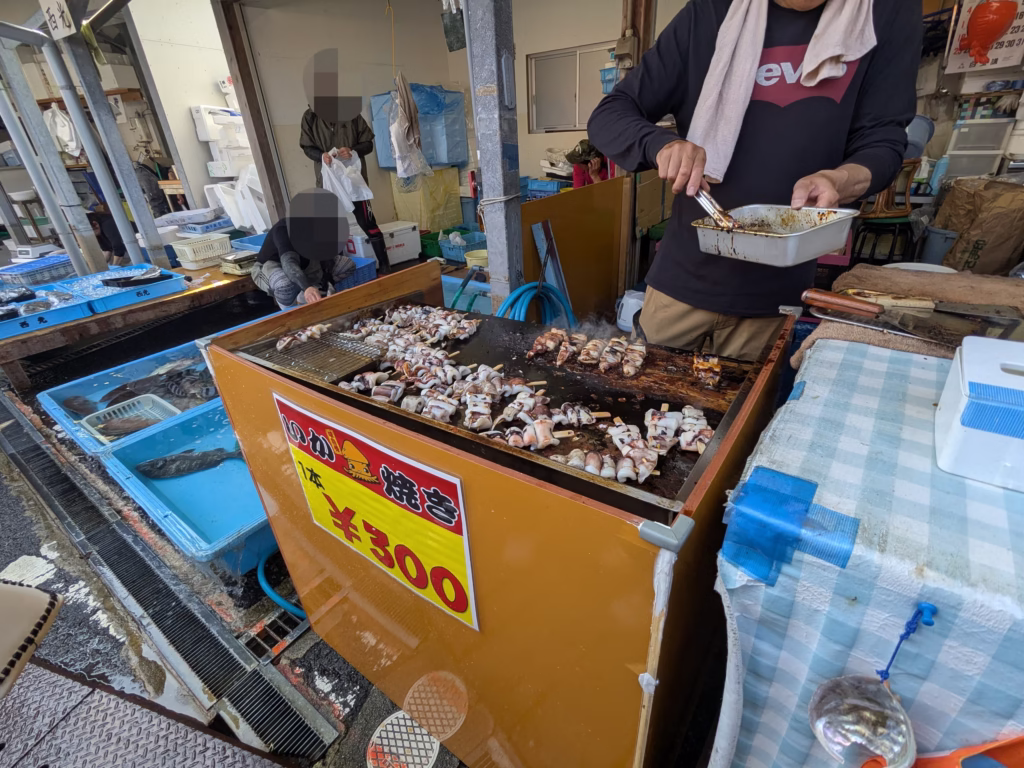 田尻漁港日曜朝市のいか焼き屋